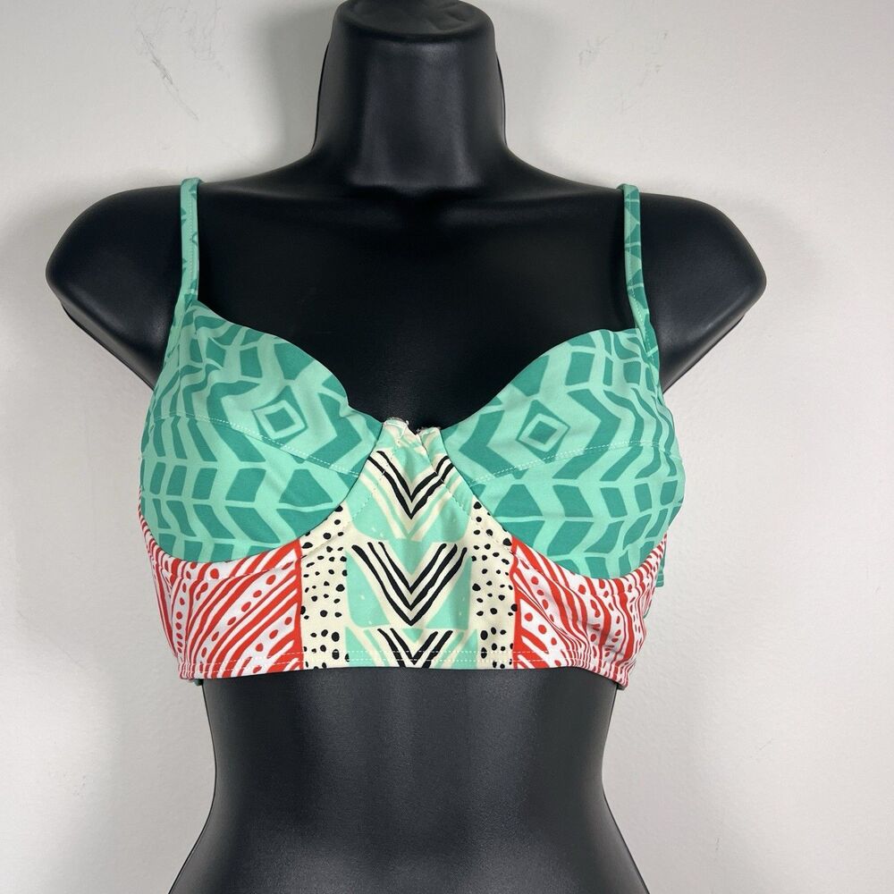 Mara Hoffman Swim Swimsuit Bikini Bra Top Sz M Underwire Seafoam